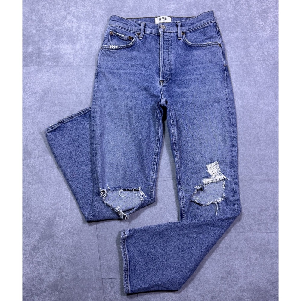 Agolde Jeans Womens 26x26 RILEY Highrise Slim Ankle Distressed Modern USA
